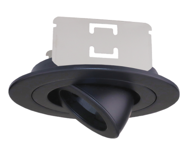 Elco Lighting Pex 4" Round Adjustable Spot Trim, Koto System, Black with White Trim, ELK4188B
