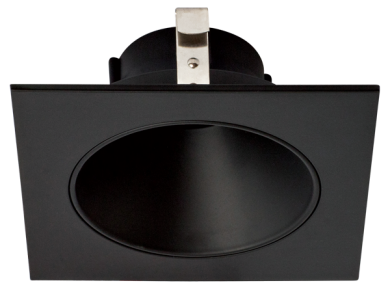Elco Lighting Pex 4" Square Deep Reflector, Koto LED Module, Wet Location, Black, ELK4218BB