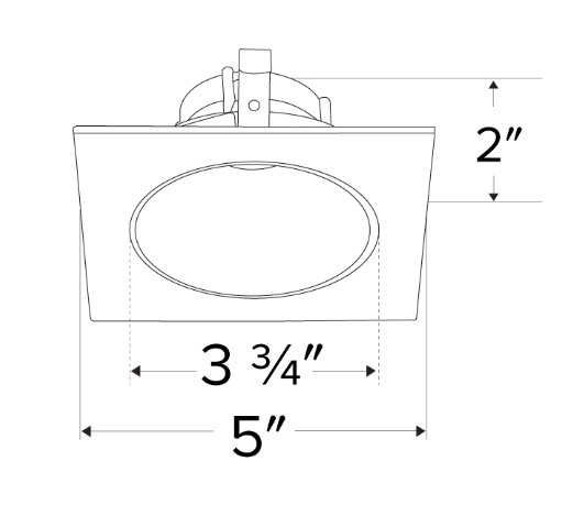 Elco Lighting Pex 4" Square Deep Reflector, Koto LED Module, Wet Location, Haze with White Trim, ELK4218H