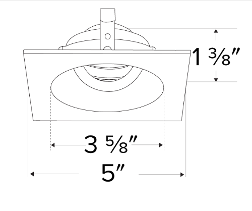 Elco Lighting Pex 4" Square Adjustable Reflector for Koto System, All White, ELK4229C