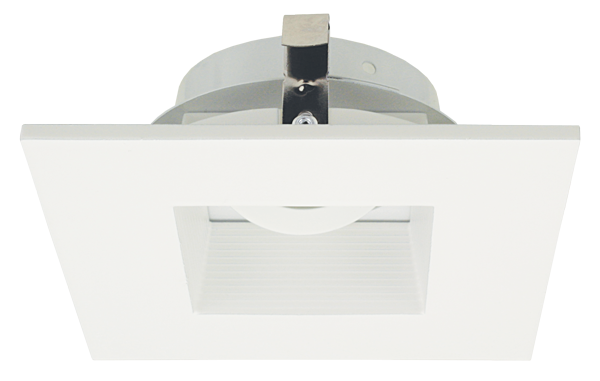 Elco Lighting Pex 4" Square Adjustable Baffle, 35° Tilt, Twist-Lock, All White, ELK4284W