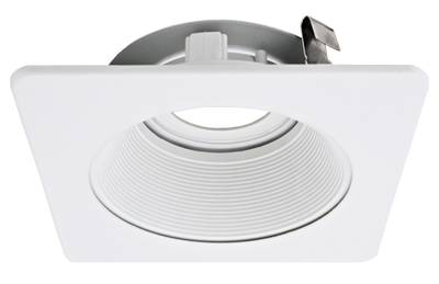 Elco Lighting Pex 4" Square Adjustable Phenolic Baffle, 35° Tilt, Twist-Lock, All White, ELK4293W