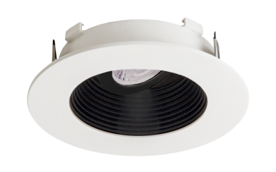 Elco Lighting Flexa 4" Round Adjustable Baffle, 35° Tilt, Twist-Lock, All White, ELK4723BW