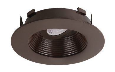 Elco Lighting Flexa 4" Round Adjustable Baffle, 35° Tilt, Twist-Lock, All Bronze, ELK4723BZBZ