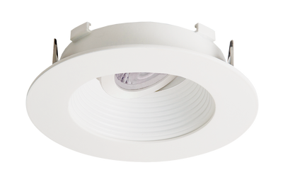 Elco Lighting Flexa 4" Round Adjustable Baffle, 35° Tilt, Twist-Lock, All White, ELK4723WW