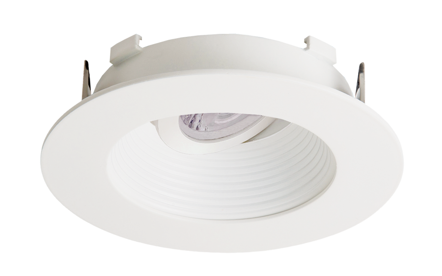 Elco Lighting Flexa 4" Round Adjustable Baffle, 35° Tilt, Twist-Lock, All White, ELK4723WW