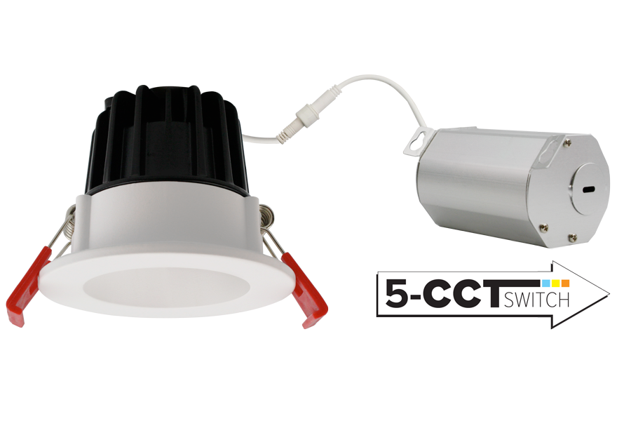 Elco Lighting 2 In. LED Elm Round Reflector, 8W, CCT Selectable, CRI90, 120V, Triac/ELV, All White, ERT210CT5W