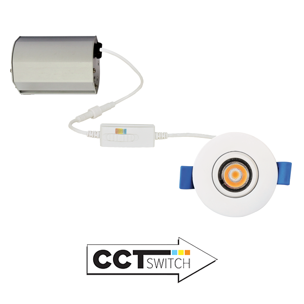 Elco Lighting 2" Ultra Slim LED Gimbal, 5W, CCT Selectable, CRI90, Triac/ELV, White, ERT218CT5W