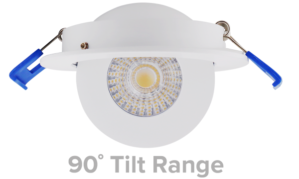 Elco Lighting 3" LED Adjustable Eyeball Downlight, 8W, CCT Selectable, CRI90, Triac/ELV, 34° Beam, White, ERT317CT5W