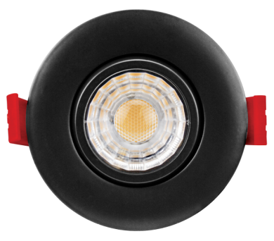 Elco Lighting 3" LED Ultra Slim Gimbal, 8W, CCT Selectable, CRI90, Triac/ELV, Black with White Trim, ERT318CT5B