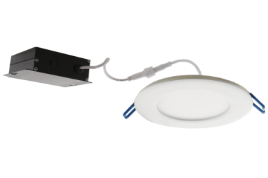 Elco Lighting 4" LED Round Panel Light, 9W, CCT Selectable, Triac/ELV, IC Airtight, White, ERT411CT5W