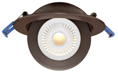 Elco Lighting 4" LED Adjustable Eyeball Downlight, 9W, CCT Selectable, CRI90, Triac/ELV, 28° Beam, Bronze, ERT416CT5BZ