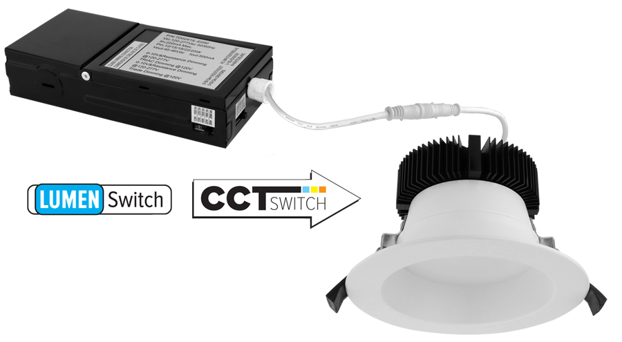 Elco Lighting 4" Round LED Reflector, 12–25W, CCT Selectable, 0-10V/Triac/ELV, CRI90, White, ERT475CT5DHW