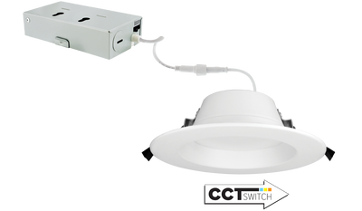 Elco Lighting 6" Shallow LED Round Reflector Insert, 12W, CCT Selectable, CRI90, Triac/ELV, White, ERT615CT5W