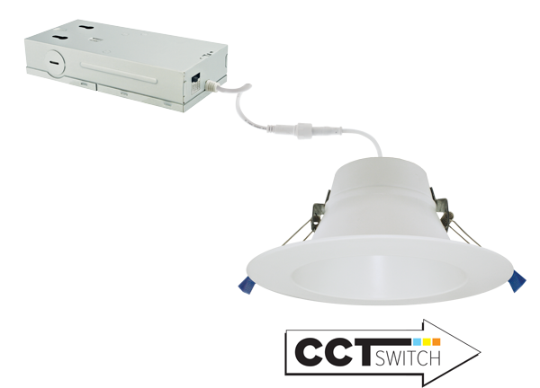 Elco Lighting 6" Round LED Reflector Insert, 12/16/19/25/32W, CCT Selectable, 0-10V/Triac/ELV, CRI90+, White, ERT685CT5DW