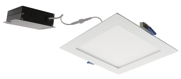 Elco Lighting 6" Ultra Slim Square Panel Light, 12W, 4000K, CRI90, Triac/ELV, Nickel, ERT66140N