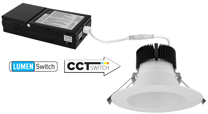 Elco Lighting 6" Round LED Reflector Insert, 12/16/19/25/32W, CCT Selectable, 0-10V/Triac/ELV, CRI90+, White, ERT685CT5DHW