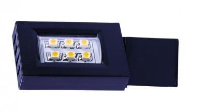 Elco Lighting Mini Track LED Fixture, 0.5W, 6000K, 12V, Black with White Trim, ET2192B