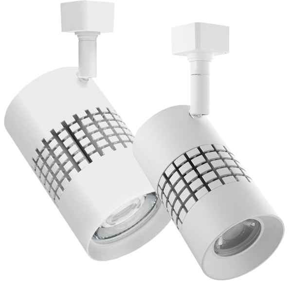 Elco Lighting Celtic LED Track Fixture, 15W, 3000K, TRIAC, 35° Beam, Black with White Trim, ET750DB