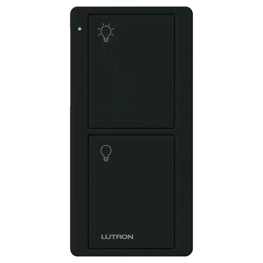 Lutron 2-Button Pico Smart Remote, with Light Icons, PJ2-2B-GBL-L01, Black