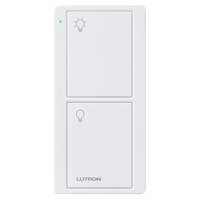 Lutron 2-Button Pico Smart Remote, with Light Icons, PJ2-2B-GWH-L01, White