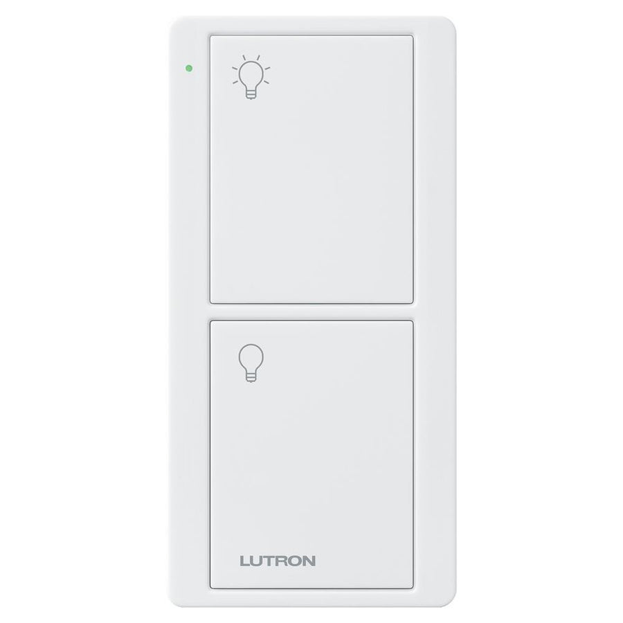Lutron 2-Button Pico Smart Remote, with Light Icons, PJ2-2B-GWH-L01, White