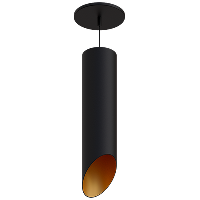 Elite Lighting FPR4 LED Round Pendant Cylinder, 8W, CCT Selectable, CRI90, 0-10V Dimming, Narrow Spot, Architectural White, FPR4-LED-1200L
