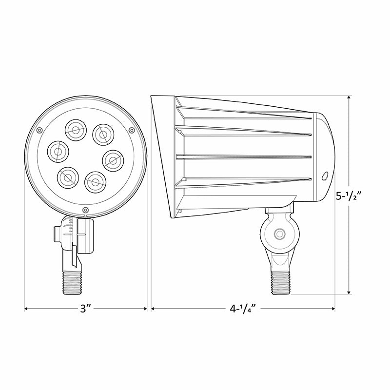 Westgate Mfg Bullet Flood Light, 15W, 5000K, 0-10V Dimmable, 30° Beam, IP65, Bronze, FLD2-15W-50K-D-KN