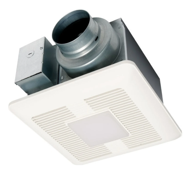 Panasonic FV-0511VQL1 Fan/LED light with ECM Motor and Pick-A-Flow 50, 80 or 110 CFM (LED chip panel incorporates night light).