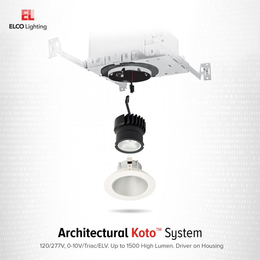 Elco Lighting Koto 3" Maximum Adjustability IC Housing, 15.7W, 1250K, Triac/ELV, 120V, E3LK53ICA