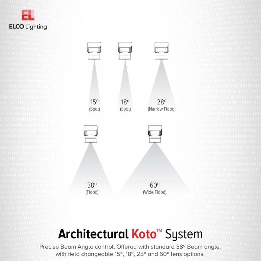 Elco Lighting Koto Architectural LED Light Engine, 14.7W Max, 2700K, CRI95, 38° Beam, ELK1927D