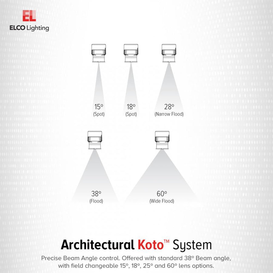Elco Lighting Koto Architectural LED Light Engine, 14.7W Max, 2700K, CRI95, 38° Beam, ELK1935D