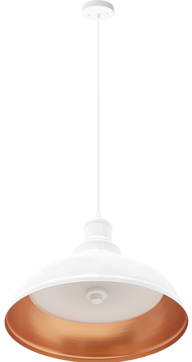 Westgate Mfg LCFA Vintage Pendant, 25W, CCT Selectable, CRI90, TRIAC, 12 In., White, LCFA-MCT5-WH