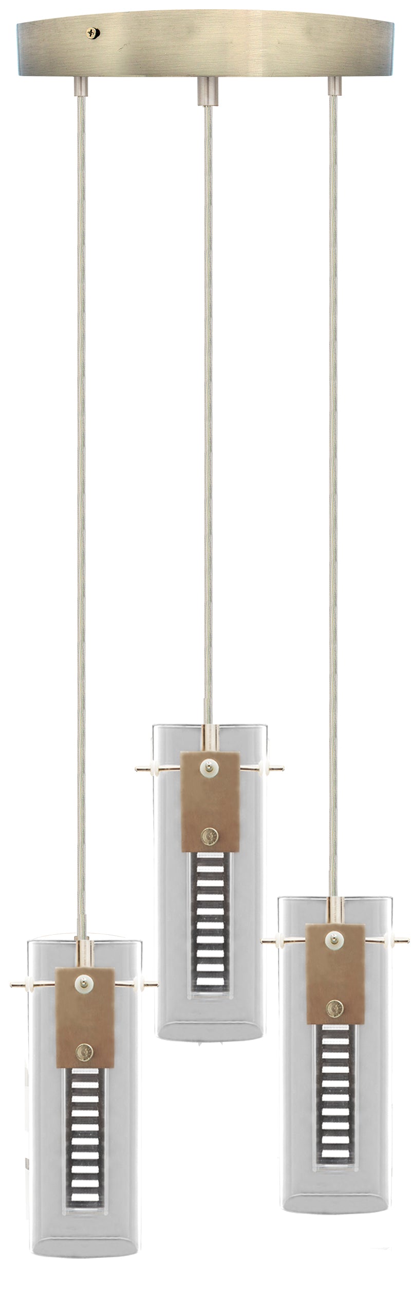 Westgate Mfg LCFH Triple Hologram Pendant, 36W, CCT Selectable, CRI90+, TRIAC, Round Config., Brushed Nickel, LCFH-3LR-MCT5