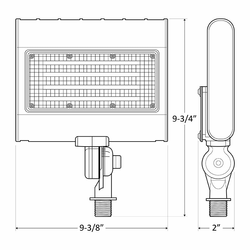 Westgate Mfg LFX Medium Flood/Area Light, 15/20/30/50W, CCT Selectable, 0-10V Dimmable, Knuckle Mount, Silver, LFX-MD-15-50W-MCTP-KN-SV