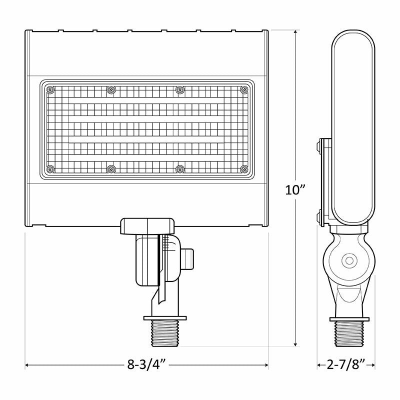 Westgate Mfg LFX Small Flood Light, 10/15/20/30W, CCT Selectable, 0-10V, Knuckle, Black, LFX-SM-10-30W-MCTP-KN-BK