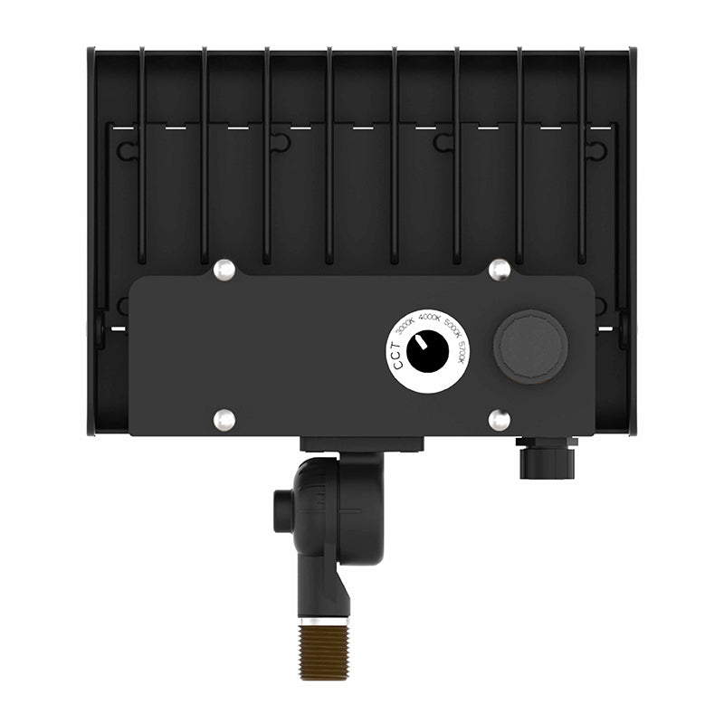 Westgate Mfg LFX Small Flood Light, 10/15/20/30W, CCT Selectable, 0-10V, Knuckle, Black, LFX-SM-10-30W-MCTP-KN-BK