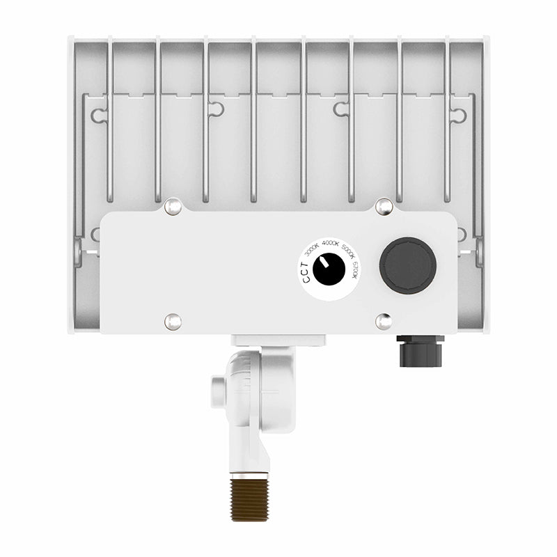 Westgate Mfg LFX Small Spec Flood Light, 10/15/20/30W, CCT Selectable, 0-10V Dimmable, Knuckle Mount, White, LFX-SM-10-30W-MCTP-KN-WH