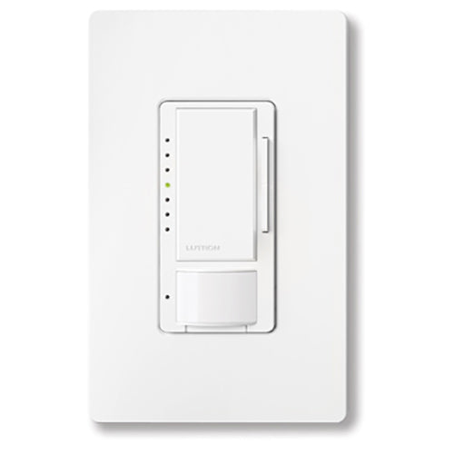 Lutron Vive Wireless in wall occupancy/vacancy sensing 0-10V dimmer; Single Pole, 120/277V, 8A max MRF2S-8SD010-WH