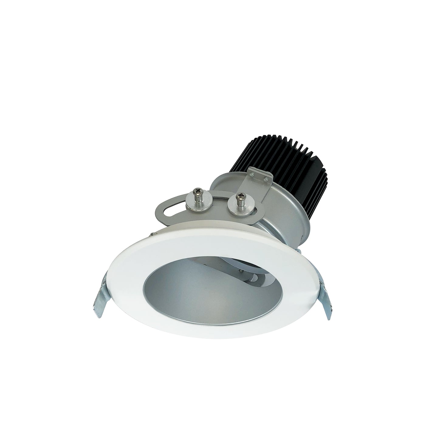 Nora Lighting 4" Sapphire II High Lumen Adjustable Downlight, Round 70-Degree Flood Reflector, 900lm, 2700K, Haze/White   NC2-439L0927FHWSF