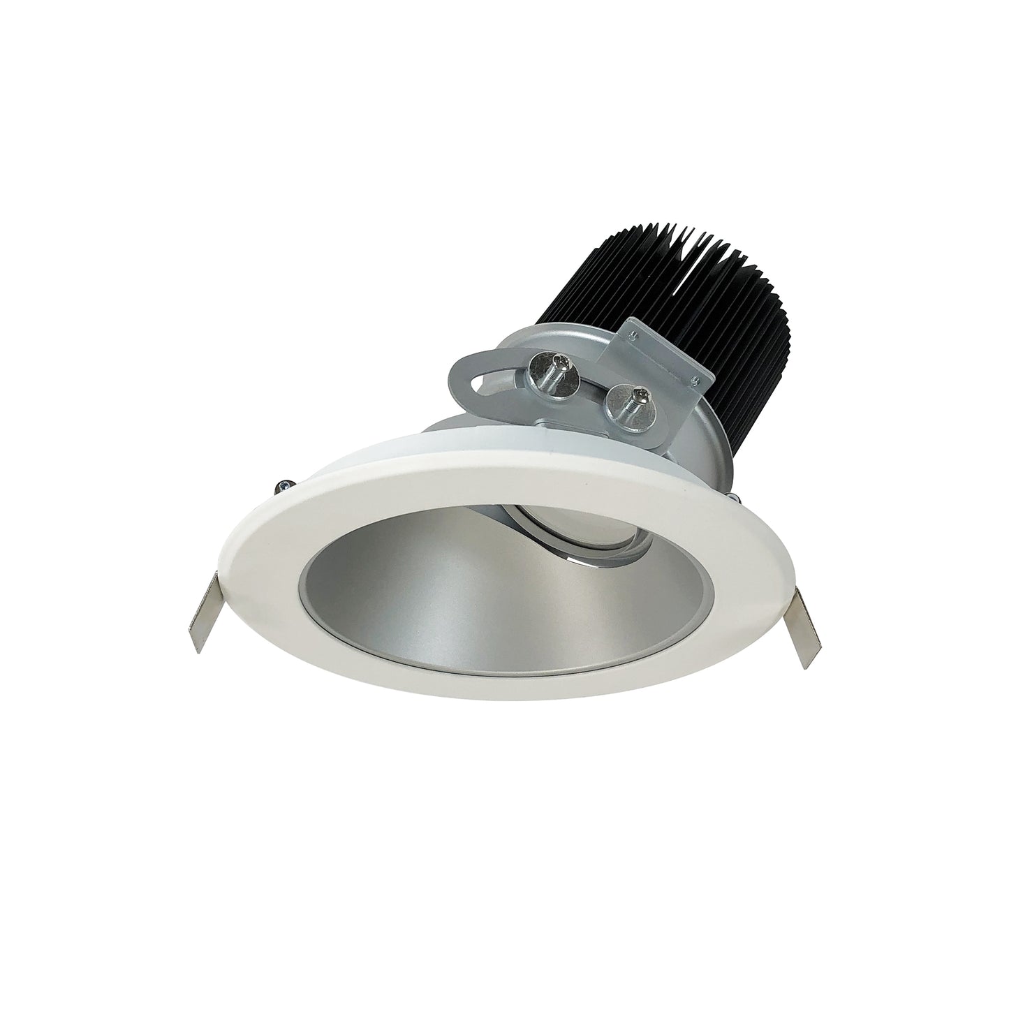 Nora Lighting 6" Sapphire II High Lumen Adjustable Downlight, Round 70-Degree Flood Reflector, 1500lm, 3500K, Haze/White   NC2-639L1535FHWSF