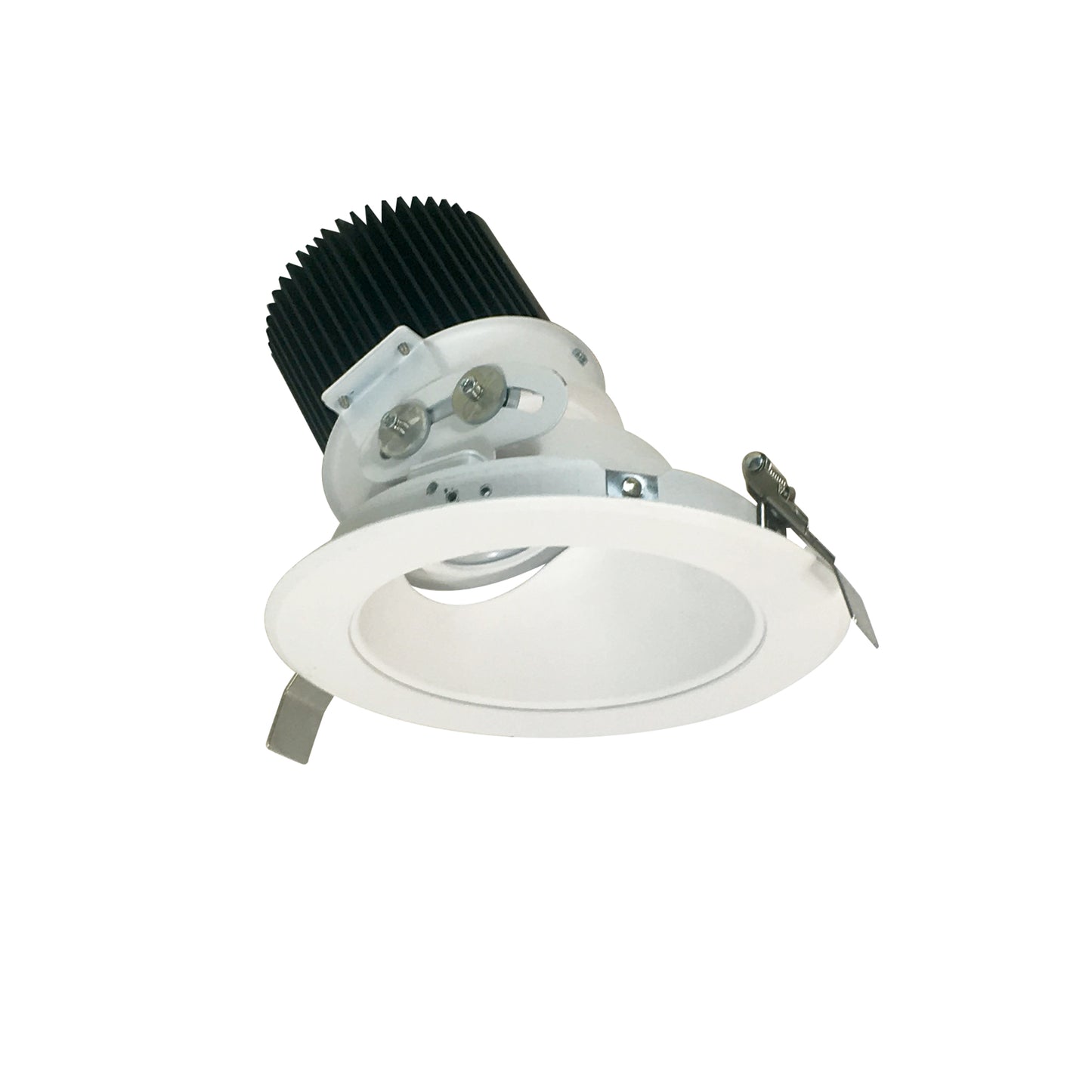 Nora Lighting 6" Sapphire II High Lumen Adjustable Downlight, Round 70-Degree Flood Reflector, 900lm, 2700K, White Self-Flanged   NC2-639L0927FWSF