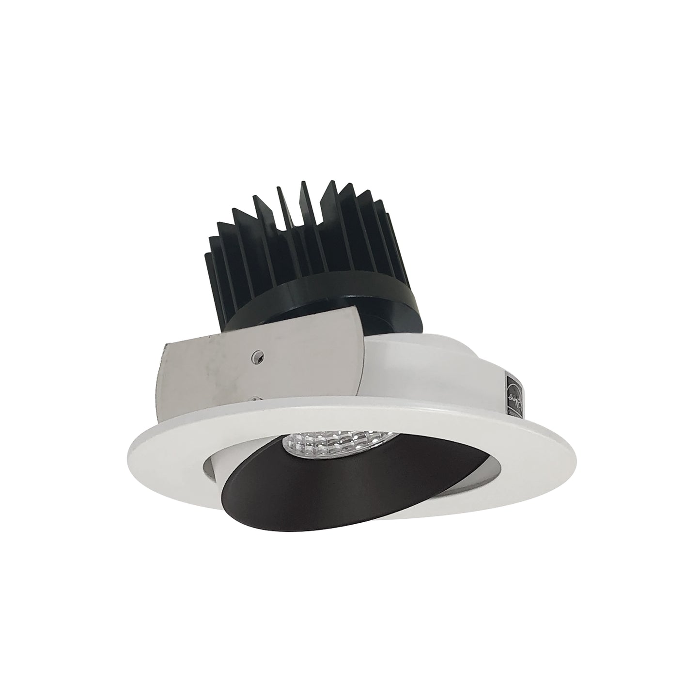 Nora Lighting 4" Iolite LED Round Adjustable Cone Retrofit, 1000lm / 12W, 2700K, Black Reflector / White Flange NIR-4RC27XBW/10