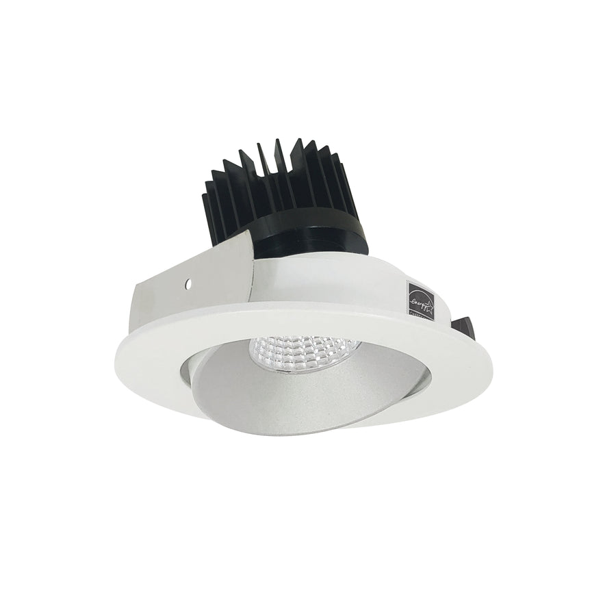 Nora Lighting 4" Iolite LED Round Adjustable Cone Reflector, 1500lm/2000lm/2500lm (varies by housing), 2700K, Haze Reflector / Matte Powder White Flange NIO-4RC27XHZMPW/HL