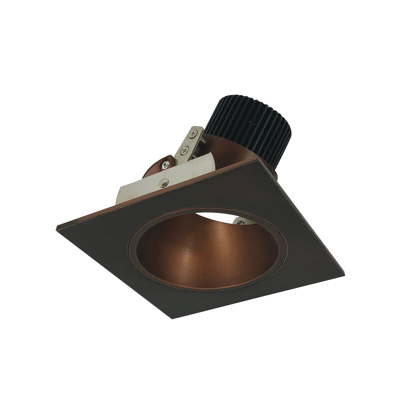 Nora Lighting 4" Iolite LED Square Adjustable Reflector with Round Aperture, 10-Degree Optic, 850lm / 12W, 2700K, Bronze Reflector / Bronze Flange NIO-4SD27QBZ