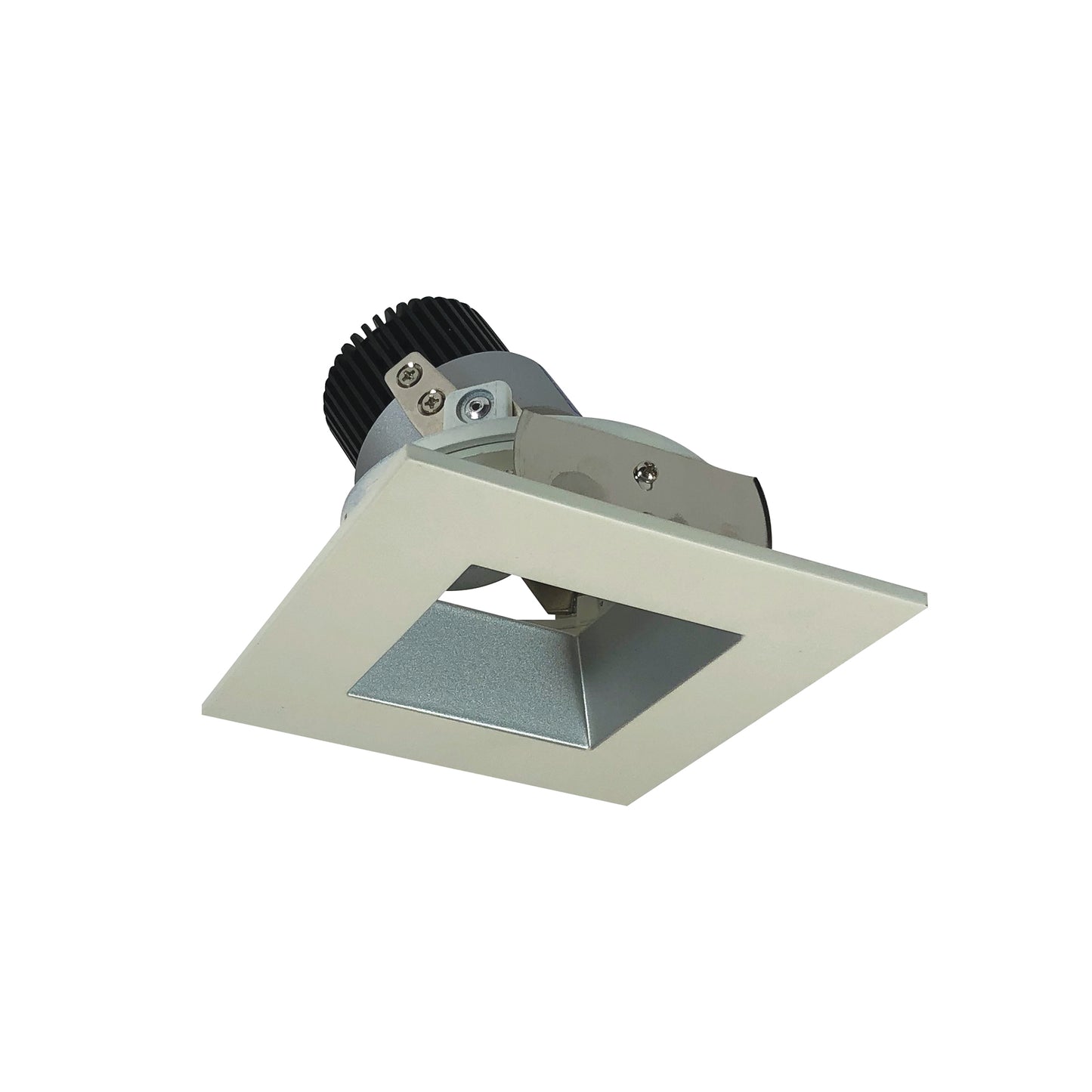 Nora Lighting 4" Iolite LED Square Adjustable Reflector with Square Aperture, 10-Degree Optic, 850lm / 12W, 2700K, Haze Reflector / White Flange NIO-4SDSQ27QHW