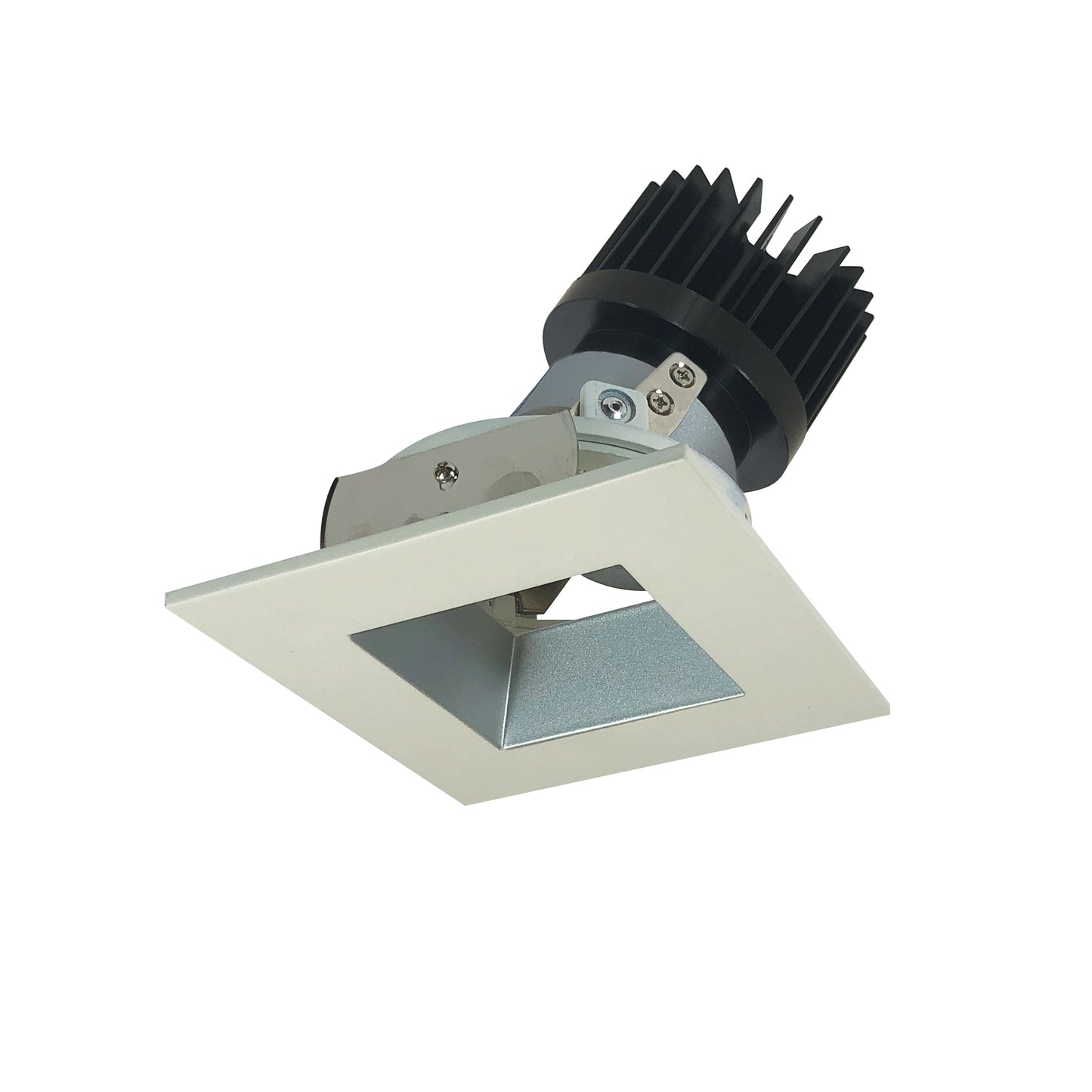 Nora Lighting 4" Iolite LED Square Adjustable Reflector with Square Aperture, 1500lm/2000lm (varies by housing), 2700K, Haze Reflector / White Flange NIO-4SDSQ27XHW/HL