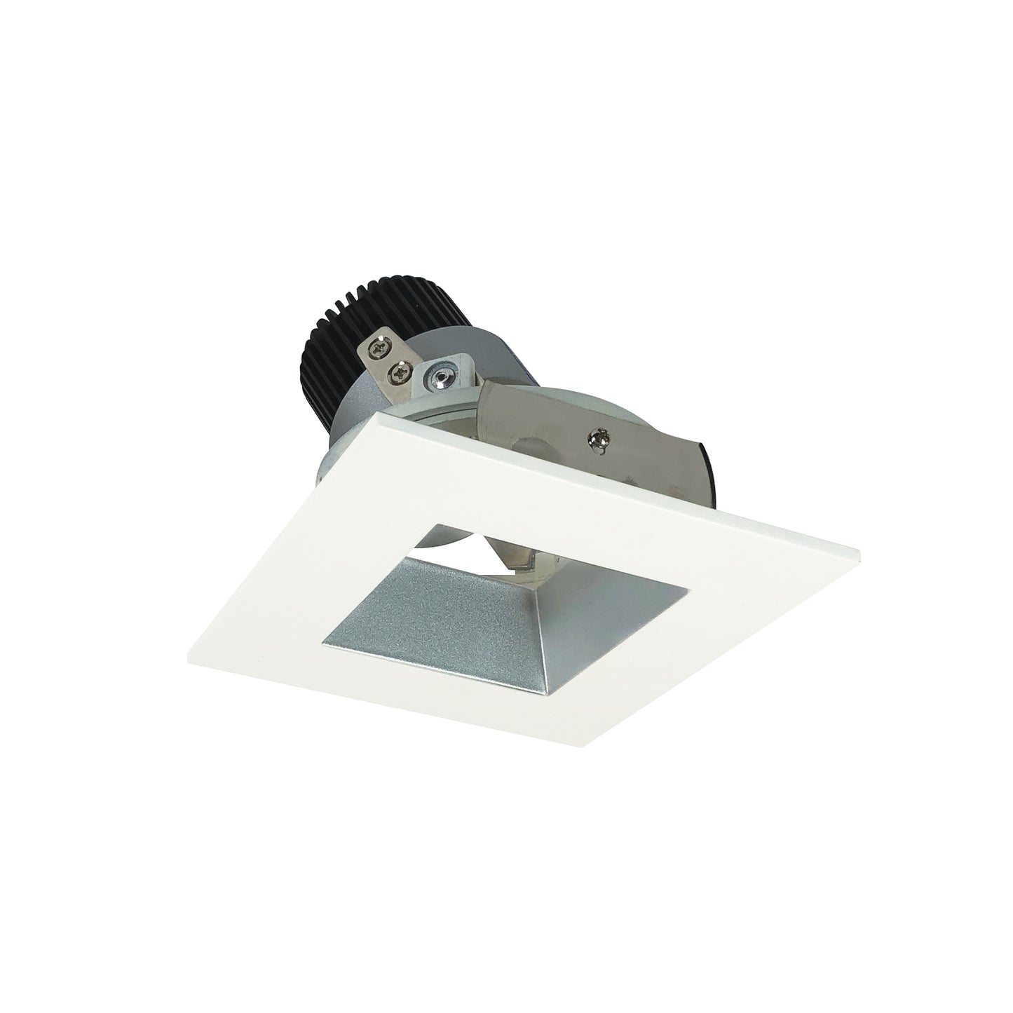 Nora Lighting 4" Iolite LED Square Adjustable Reflector with Square Aperture, 10-Degree Optic, 850lm / 12W, 2700K, Haze Reflector / Matte Powder White Flange NIO-4SDSQ27QHZMPW