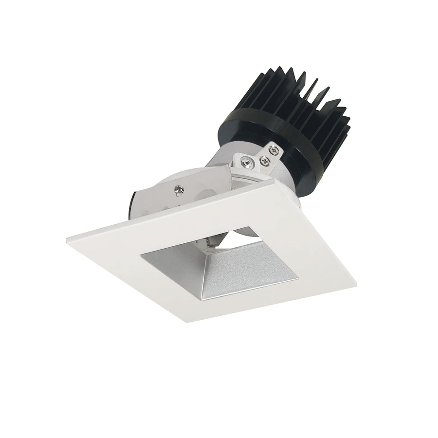 Nora Lighting 4" Iolite LED Square Adjustable Reflector with Square Aperture, 1500lm/2000lm (varies by housing), 3500K, Haze Reflector / Matte Powder White Flange NIO-4SDSQ35XHZMPW/HL
