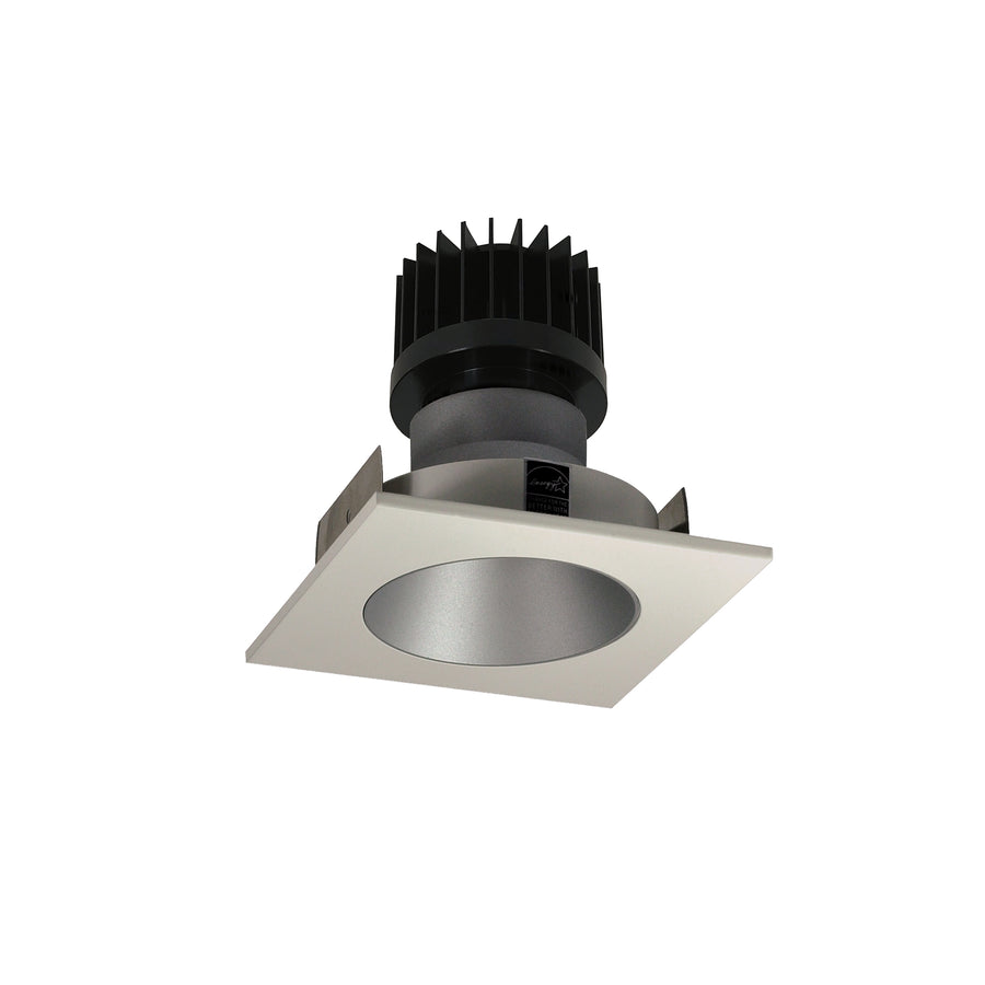 Nora Lighting 4" Iolite LED Square Reflector with Round Aperture, 1000lm / 14W, 5000K, Haze Reflector / White Flange NIO-4SNDC50XHW/10